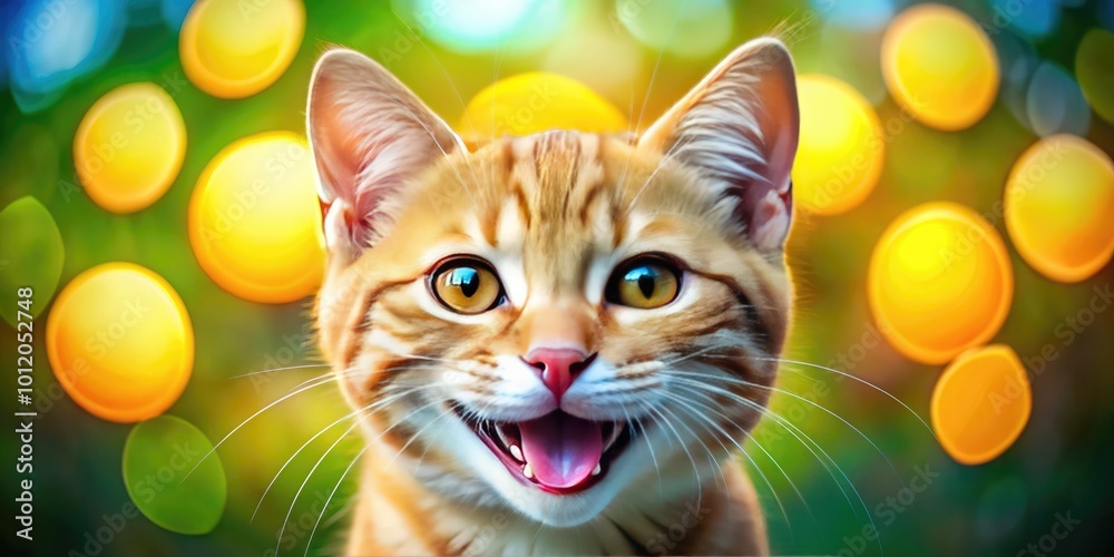 Cute and Playful Cat Emoji Expressing Joy and Happiness in Digital Communication and Social Media Cute and Playful Cat Emoji Expressing Joy and Happiness in Digital Communication and Social Media