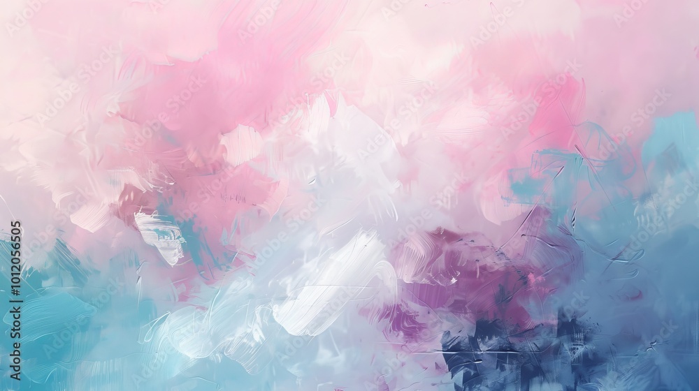 Fototapeta premium Serenity in Pastel Abstract Artwork evoking Calmness with Soft Brushstrokes