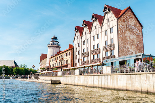 Beautiful summer view of the Fishing village in Kaliningrad the concept of tourism in Russia. Kaliningrad, Russia - 18 June 2024