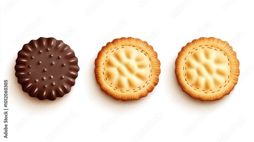 Set of Crispy Cracker Cookies. AI generated illustration Set of Crispy Cracker Cookies. AI generated illustration