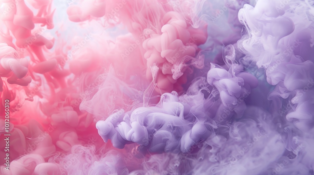 Obraz premium Vibrant Pink and Purple Ink Clouds A Stunning Abstract Design for Creative Visuals