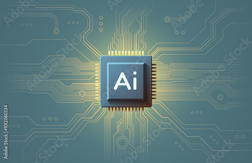 Ai chip, innovation tech, ai art technology. Vector illustration photo