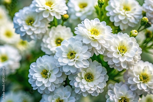 Delicate White Flowers in Bloom Captured in Nature's Splendor for Stock Photography Use