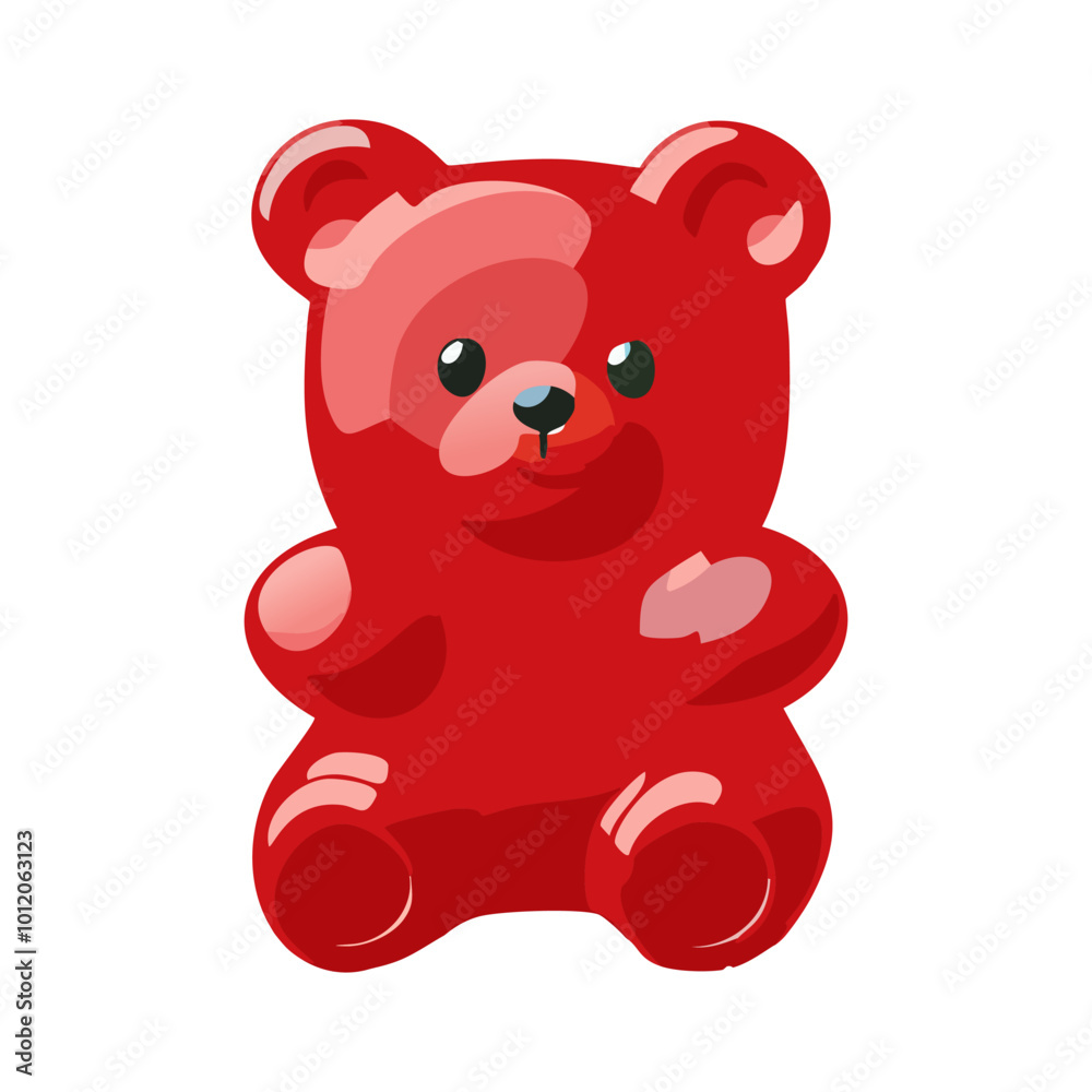 Naklejka premium Red gummy bear isolated on white