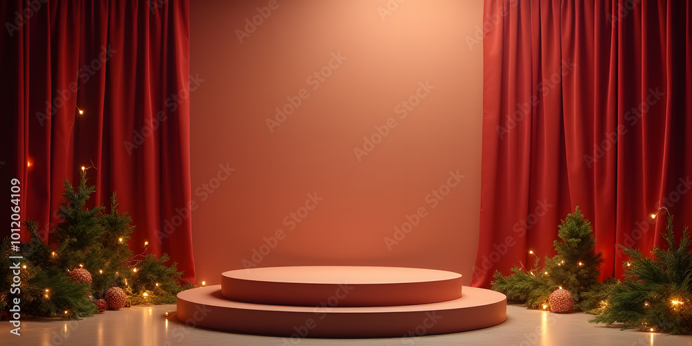 Subtle Christmas podium surrounded by festive lighting_00001_ Subtle Christmas podium surrounded by festive lighting_00001_