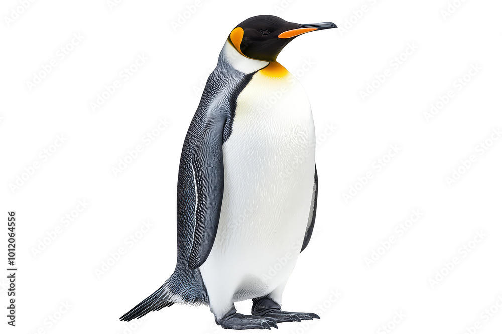 Fototapeta premium Standing full-length penguin on transparent background