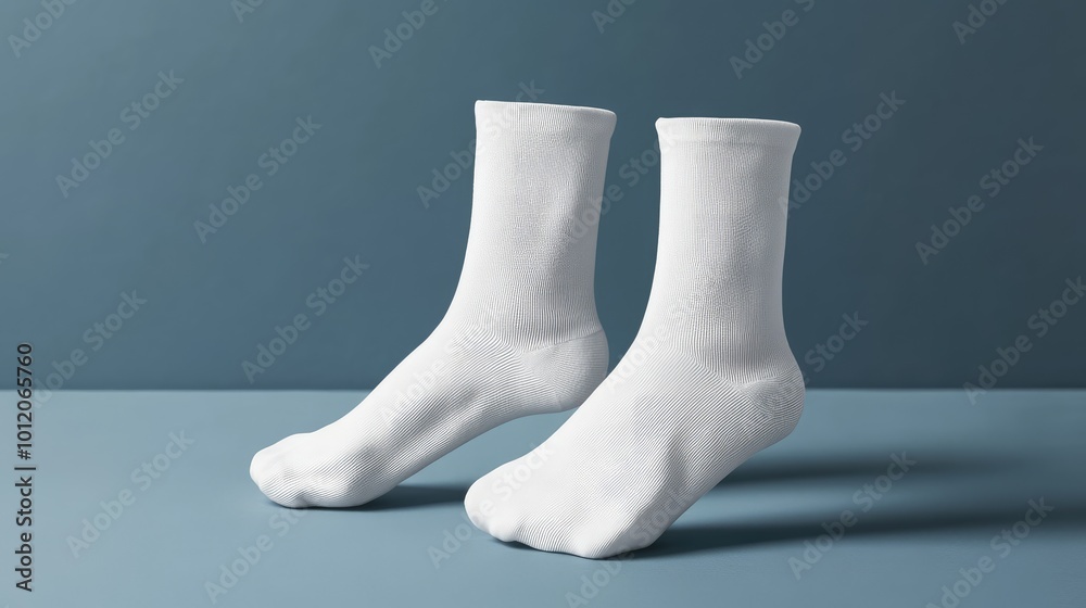 Blank White Socks Template for Design Mockups. AI generated illustration Blank White Socks Template for Design Mockups. AI generated illustration