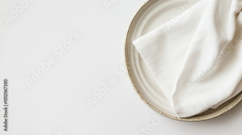 Wallpaper Mural Top View of a White Kitchen Napkin for Mockup. AI generated illustration Torontodigital.ca