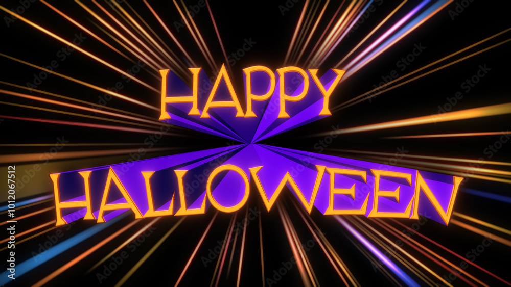 HAPPY HALLOWEEN 3D Text Logo HAPPY HALLOWEEN 3D Text Logo