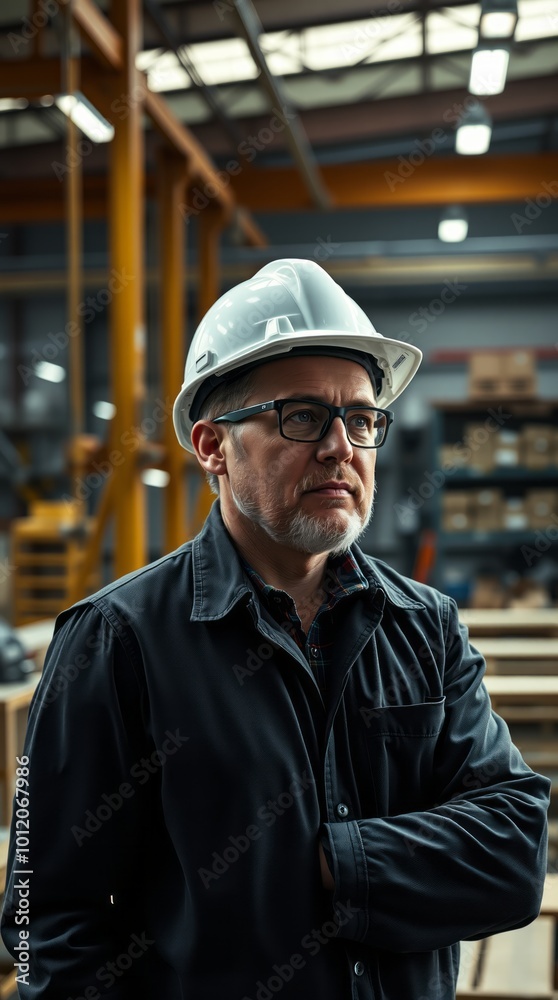 Factory operations manager overseeing entire manufacturing operations managing risk Factory operations manager overseeing entire manufacturing operations managing risk