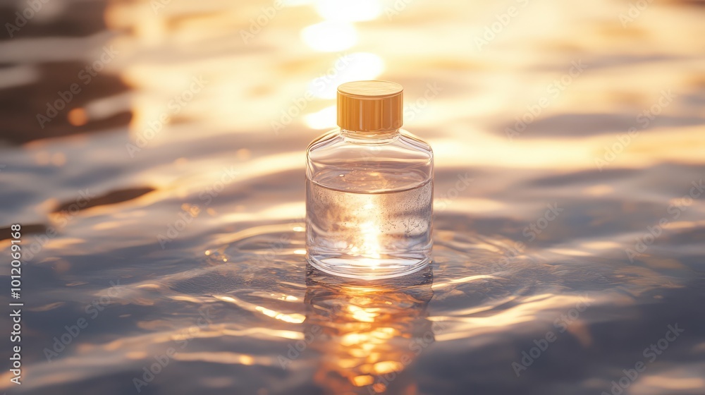 Transparent Toner Floating on Water's Surface. AI generated illustration Transparent Toner Floating on Water's Surface. AI generated illustration