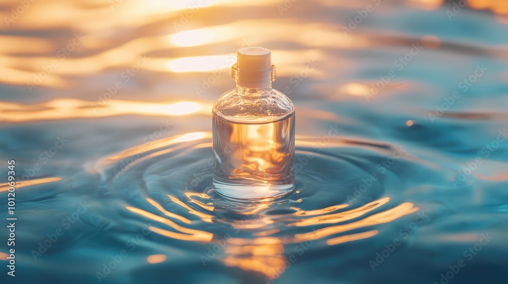 Transparent Toner Floating on Water's Surface. AI generated illustration Transparent Toner Floating on Water's Surface. AI generated illustration