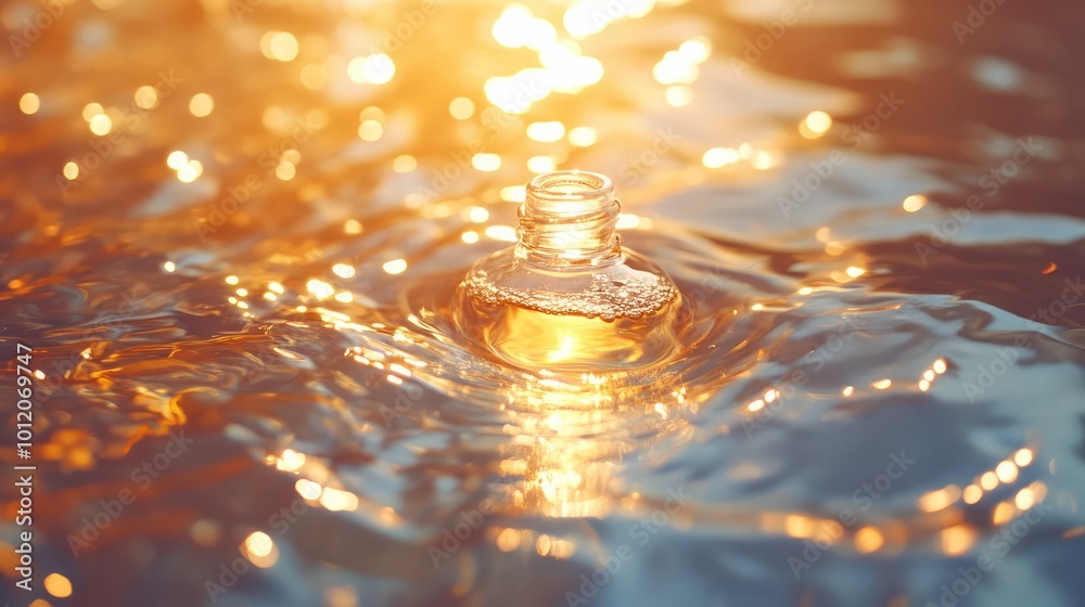 Transparent Toner Floating on Water's Surface. AI generated illustration Transparent Toner Floating on Water's Surface. AI generated illustration