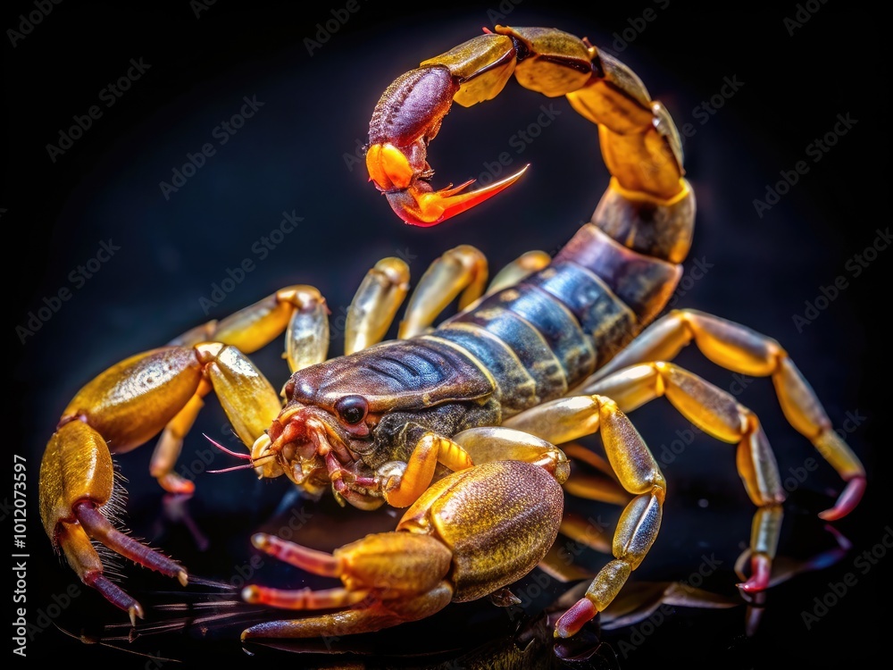 Detailed Anatomy of Scorpions Featuring Exoskeleton, Stinger, Pedipalps ...