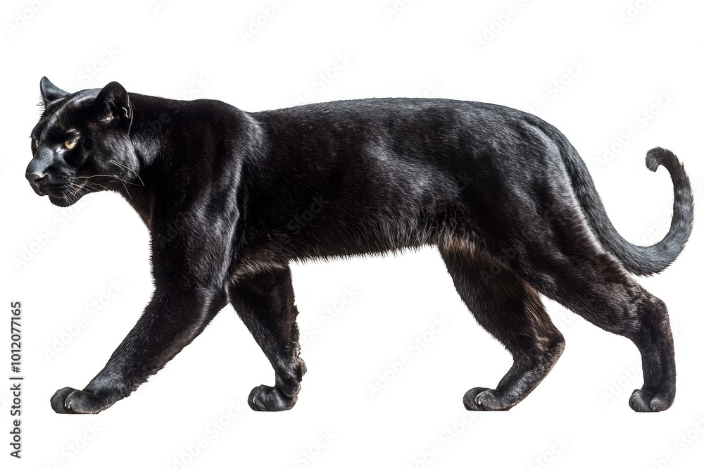 Naklejka premium Black panther on transparent background