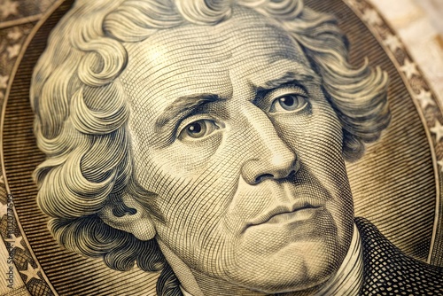 Detailed Close-Up of a Back View of a Twenty Dollar Bill Showing Intricate Design and Texture