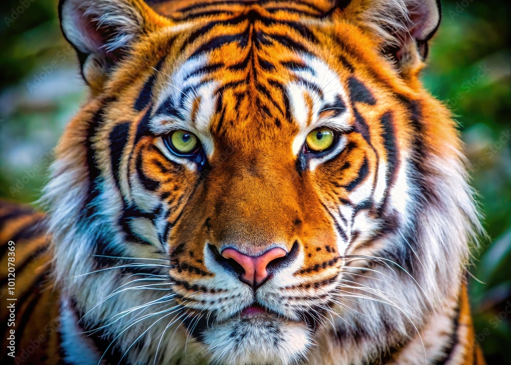 Detailed Close-Up of a Majestic Tiger Face Clipart with Striking Features and Vibrant Colors Detailed Close-Up of a Majestic Tiger Face Clipart with Striking Features and Vibrant Colors