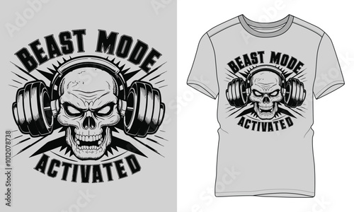 Beast mode activated - Fitness typography vector T-shirt design. motivational and inscription quotes.
perfect for print item and bags, posters, cards. isolated on black background