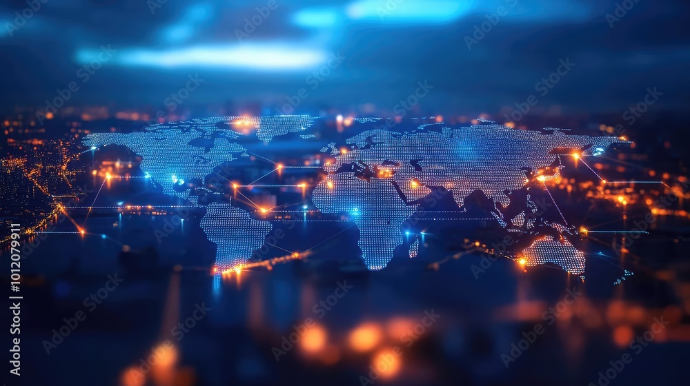 Fototapeta premium AI in Global Logistics. AI generated illustration.