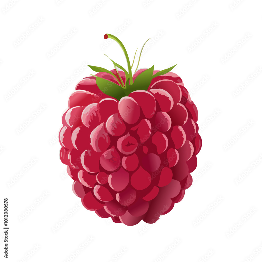 Ripe raspberry isolated on white