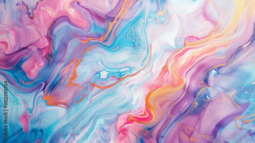 Vibrant Pastel Masterpiece Abstract Painting with Seamless Blends of Color and Texture