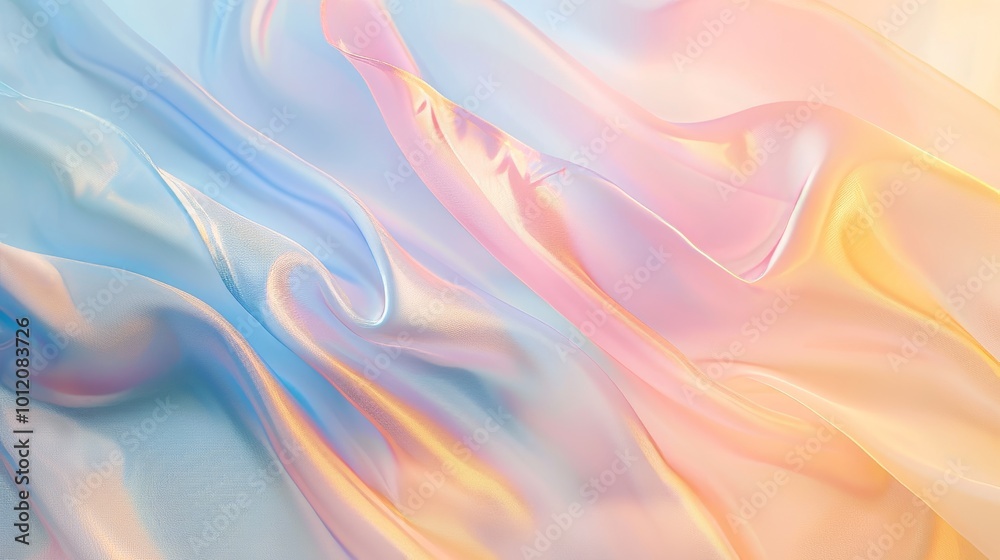 Obraz premium Pastel Dreams CloseUp Gradient of Soft Pink Blue and Yellow Tones Abstract Background for Design Projects