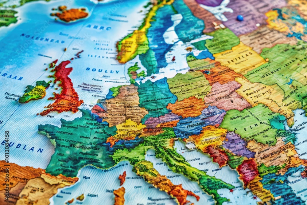 Detailed Europe Map Featuring Country Names, Borders, and Major Cities for Educational Use and Planning Detailed Europe Map Featuring Country Names, Borders, and Major Cities for Educational Use and Planning