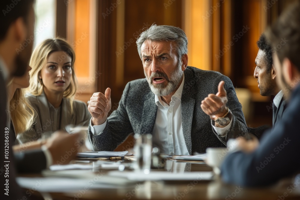 Business People Arguing In Meeting, Generative AI Business People Arguing In Meeting, Generative AI