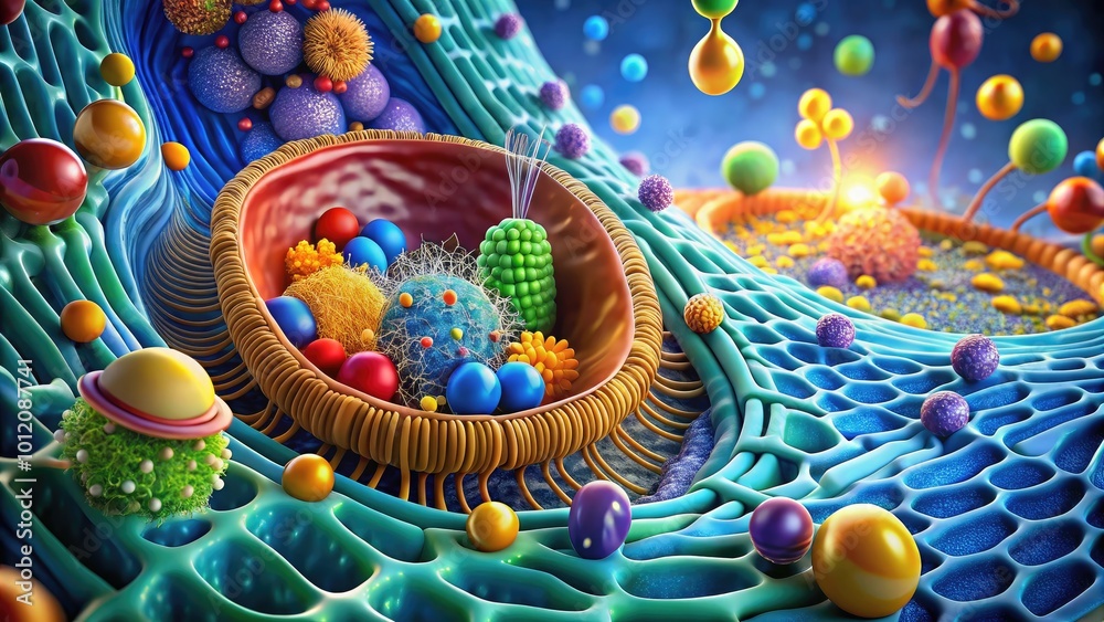 Detailed Illustration of the Anatomy of a Cell Membrane with Structural Components and Functions