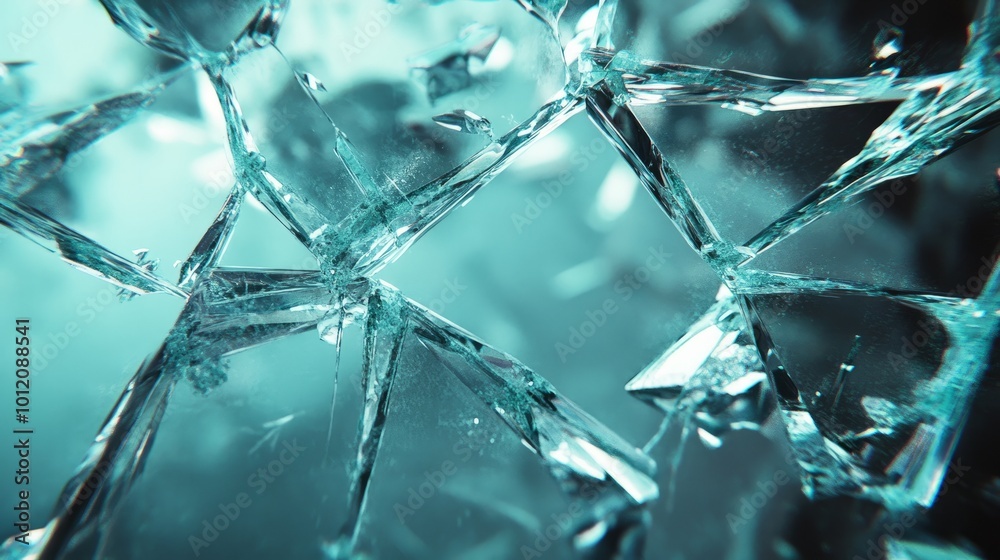 Shattered glass with scattered fragments Shattered glass with scattered fragments