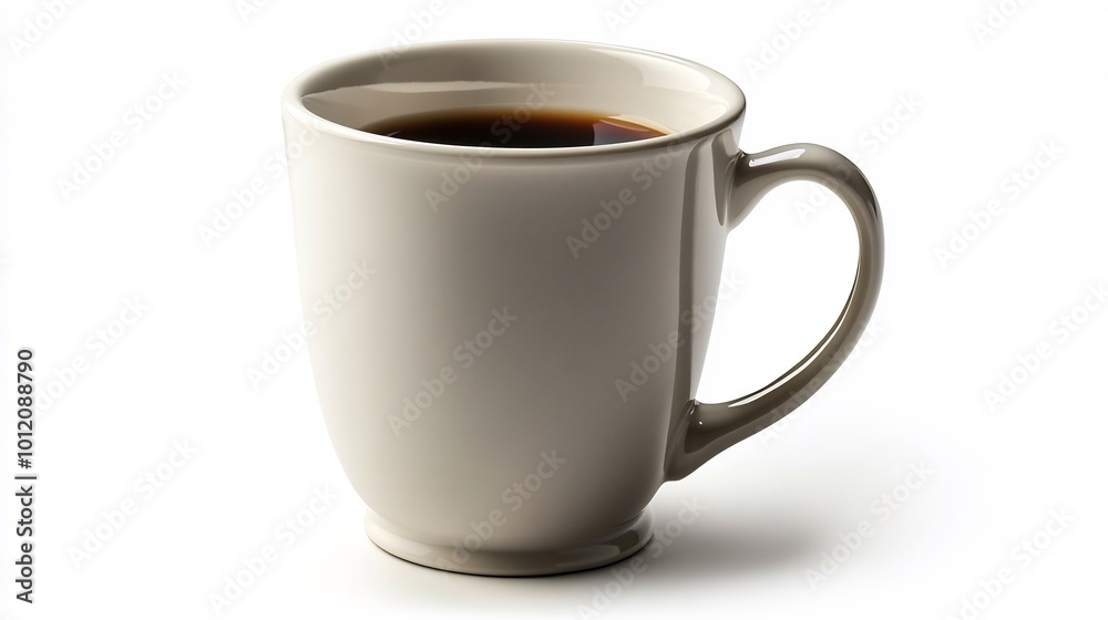 Clean and stylish ceramic coffee mug with a simple design isolated on a white background ideal for beverage imagery Clean and stylish ceramic coffee mug with a simple design isolated on a white background ideal for beverage imagery