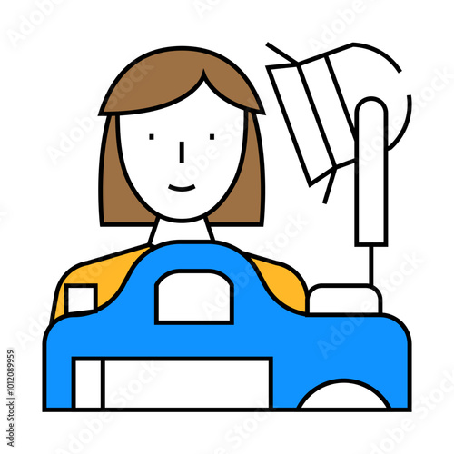 photographer woman job line icon vector. photographer woman job sign. isolated symbol illustration