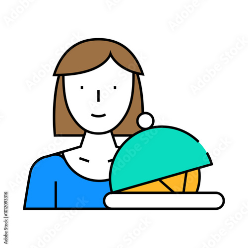 woman job line icon vector. woman job sign. isolated symbol illustration
