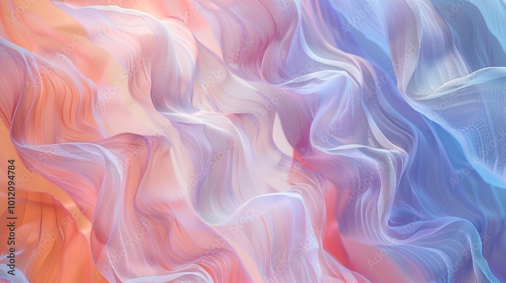 Obraz premium Pastel Serenity Dreamy Abstract Painting Capturing Soft Gradients and Gentle Lines
