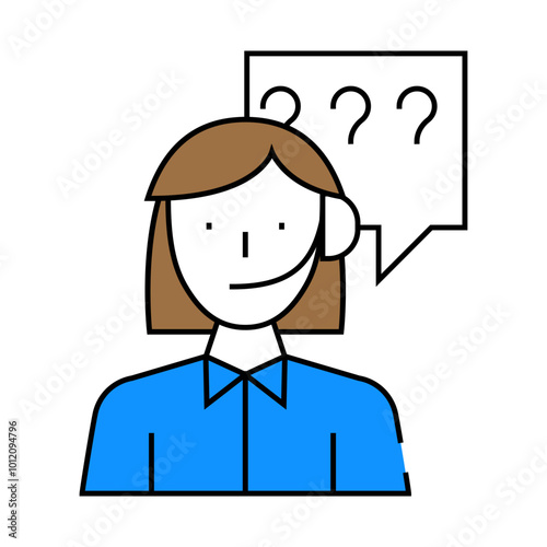 consultant, calling support woman job line icon vector. consultant, calling support woman job sign. isolated symbol illustration