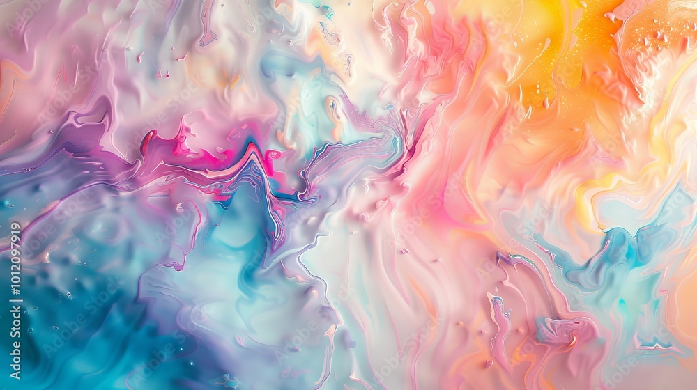 Vibrant Abstract Art Mesmerizing Pastel Tones and Flowing Colors in Intricate Detail