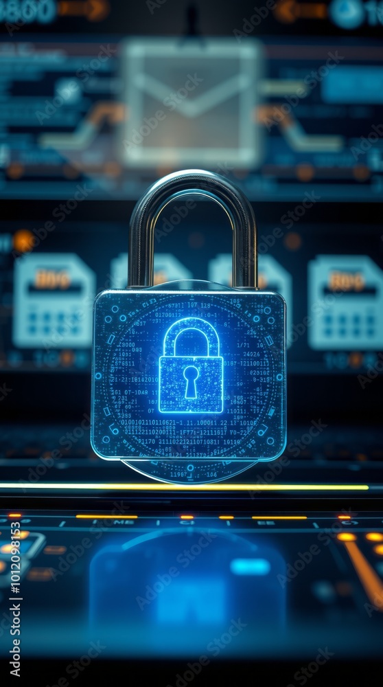 Digital key and privacy management policy for file data transfer cyber security awareness concept managing risk