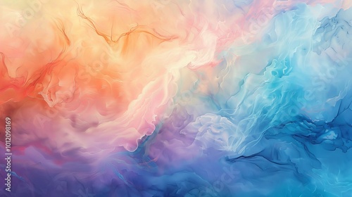 Serenity in Pastel Abstract Painting with Soft Gradients and Calming Hues