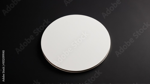 Stylish bierdeckel mockup featuring a round, blank surface. Ideal for showcasing your designs, it offers a realistic texture with perfect shadows and lighting. Perfect for beer branding projects! photo