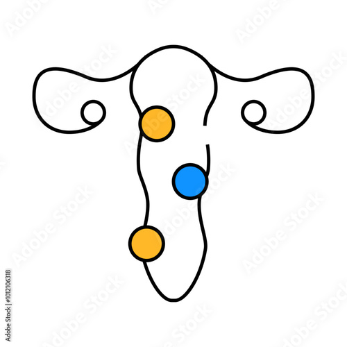 pathology of cervix line icon vector. pathology of cervix sign. isolated symbol illustration