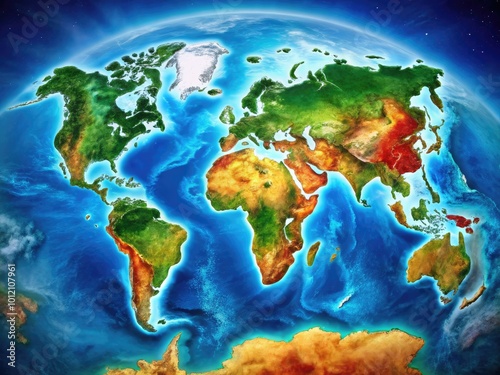 Detailed Time Zone Map of Earth Illustrating Global Time Differences and Geographic Boundaries