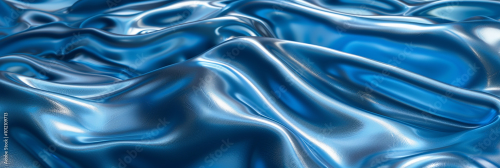 Obraz premium Pure Cobalt Blue Background with Metallic Liquid Rip