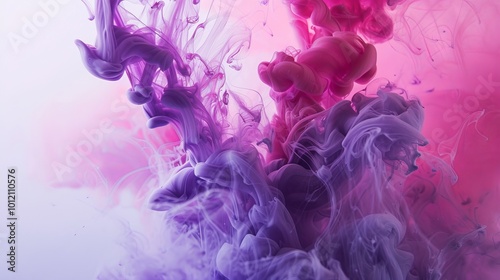 Vibrant Pink and Purple Ink Swirls A Mesmerizing Display of Color and Movement