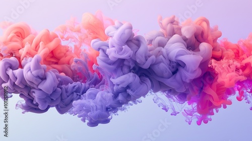 Vibrant Swirling Ink Clouds A Mesmerizing Display of Dynamic Motion and Color in Water