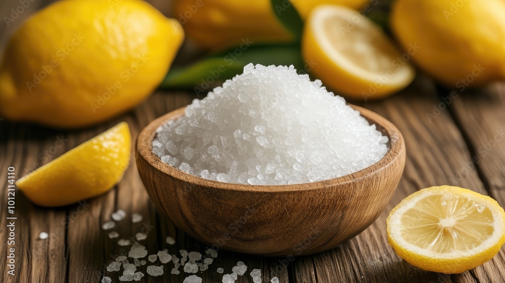 Citric Acid on Wooden Background. AI generated illustration. Citric Acid on Wooden Background. AI generated illustration.