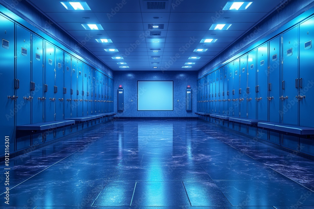 Fototapeta premium A modern locker room. Generative AI