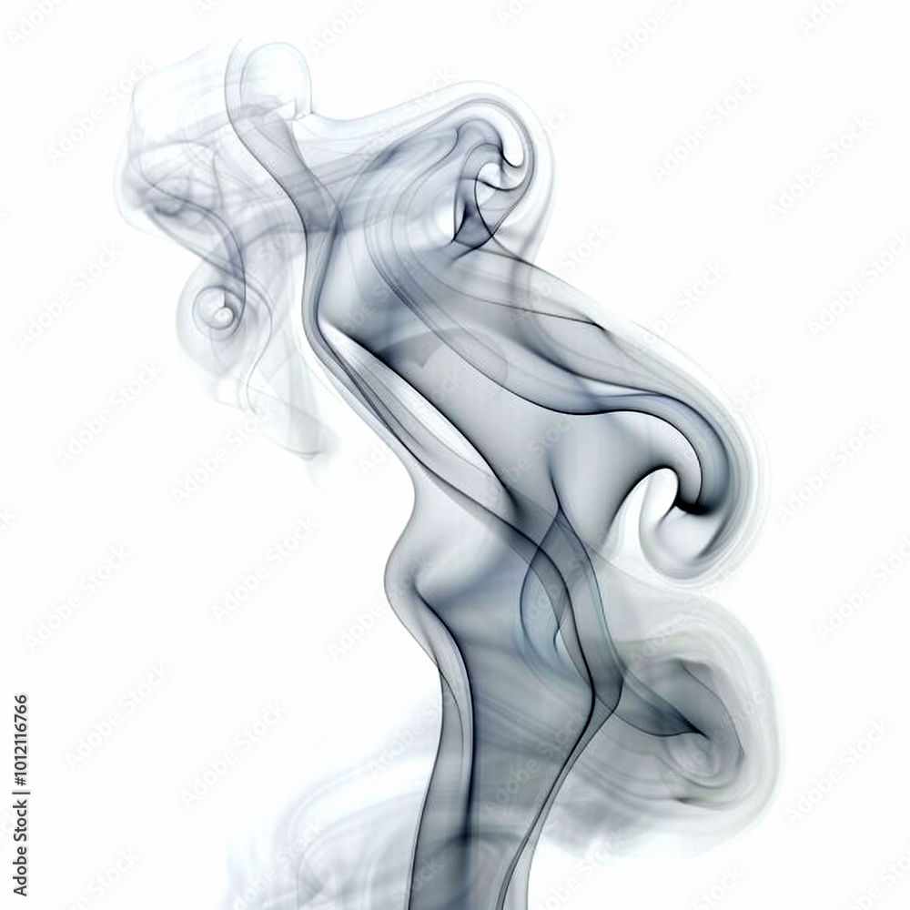 Elegant swirls of delicate smoke decorating the air in a minimalist setting Elegant swirls of delicate smoke decorating the air in a minimalist setting