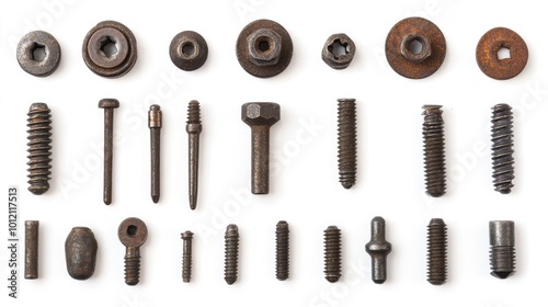 Collection of Metal Fasteners. AI generated illustration.