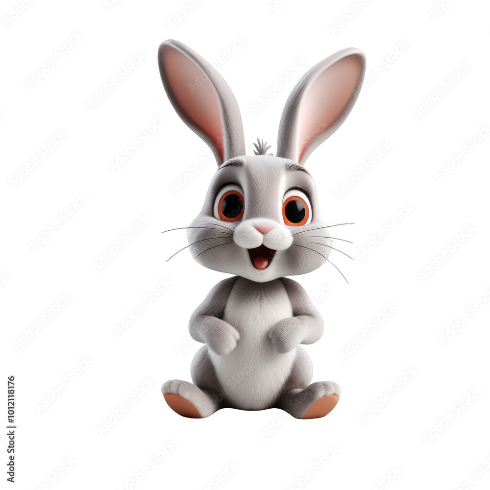 Fototapeta premium Fluffy Calico Baby Rabbit with Bright Eyes