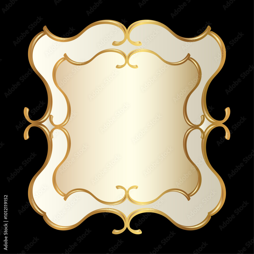 Victorian Oriental Flourish Background Frame Border in Gold and Black Victorian Oriental Flourish Background Frame Border in Gold and Black